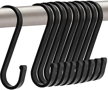 GAViA S Hooks, S Shaped Hooks, Matte Black S Hooks Heavy Duty for Hanging Pots and Pans, Plants, Coffee Cups, Coats, Bags, Towels in Kitchen, Bedroom, Office, Garden, Bathroom, 10 Pack