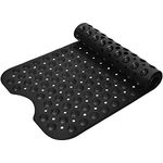 ABOUT SPACE Non Slip Bath Tub Mat - PVC Anti Skid Bathroom Shower Floor Mat with 200 Suction Cups & 174 Drain Holes - Machine Washable with Soft Pebble & Extra Long for Bath Tub,Home,Kitchen,Door (2mm Thick,L 3.5X B 1.3 ft)