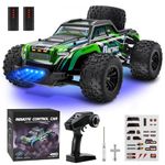 RC Cars - 1:16 High Speed Remote Control Car 40KMH 4X4 All Terrains 2.4G RC Truck With RGB breathing lights Off Road RC Vehicle with 2 Rechargeable Batteries Hobby Grade for Adult Boy - Green