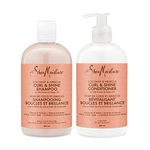 Shea Moisture Coconut & Hibiscus Curl & Shine Gift Set with Shampoo & Conditioner for Thick, Curly Hair 384 ml (Pack of 2)