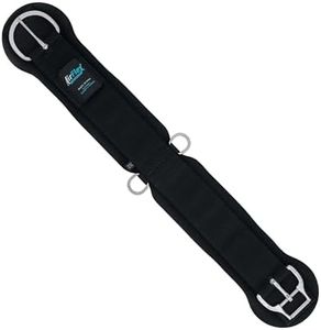 Weaver Equine Airflex Straight Horse Cinch, Anti-Slip Nylon Webbing Saddle Cinch Girth with Smart Roller Buckle, Western Horse Riding Supplies, Black