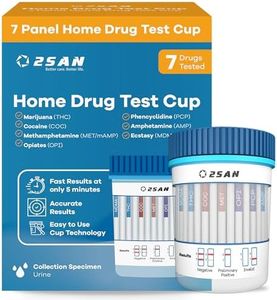 2San 7-Panel Drug Test Cup – Fast 5-Min Results – Detects THC, Cocaine, Meth, Opiates, PCP, Amphetamine & Ecstasy – Accurate Urine Test Kit
