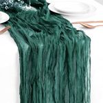 BESBESME 10 Pieces Cheesecloth Table Runner,Large Gauze Dark Green Table Runner 10ft Cheesecloth Table Cloth for Wedding Party Bridal Shower Boho Table Decor 35x120 Inch