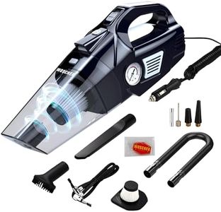 Woscherr 578 2in1 Tyre Inflator for Car & Car Vacuum Cleaner, DC12V|150 PSI Air Pump for Car Tyre|120 Watt Car Vacuum Cleaner High Power 5500PA Handheld & LED Light, Long Power Chord for Wet/Dry Use