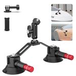 Neewer Dual Suction Cup Car Mount with 360° Ball Head Magic Arm, Quick Release Air Pump Vacuum Camera Mount with Holder & Action Camera Adapter Compatible with GoPro Insta360 DJI OSMO, CA066