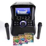 Mr Entertainer Megabox Portable Karaoke Machine with Screen. CDG/DVD/MP3G/USB. Includes 600 Song Family Party Pack and 2 Wireless Microphones