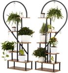 Metal Plant Stand, Heart Shape Ladder Plant Stands for Indoor Plants Multiple, Black Plant Shelf Rack for Home Patio Lawn Garden (2 Pack)