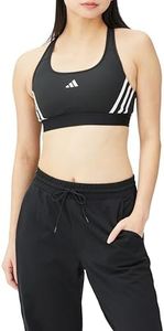 Adidas IKV29 Women's Powerimpact Train Sports Bra, Medium Support, Three Stripes Bra, Black/White (IQ3351), J/M CD