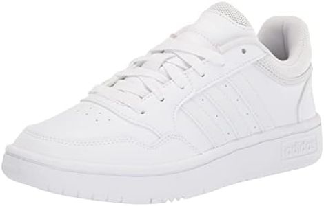 adidas Women's Hoops 3.0 Basketball Shoe, White/White/Dash Grey, 7