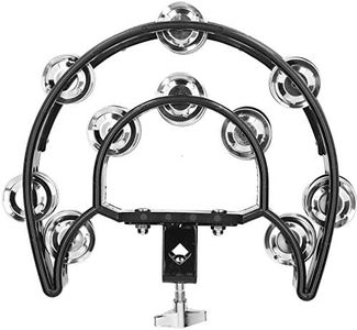 Eujgoov Hi Hat Tambourine Drum Set Tambourine Half Moon EZ Grip Tamburello 20 Jingles