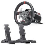 PXN V10 Ultra Direct Drive Gaming Steering Wheel with Pedals – 3.2Nm Force Feedback Servo Base, App Support, PD HM Throttle & Brake Pedals, 270mm Rim – Sim Racing Wheel for PC / PS4 / Xbox