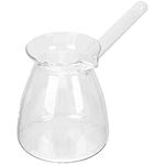 BESTOYARD Turkish Coffee Pot, 450ml Coffee and Butter Warmer Glass Milk Warmer Pot with Spout Chai Pot Arabic Coffee Pot Briki Greek Coffee Pot Greek Cezve Ibrik for the Stovetop, CFIB1I525U1911YA