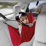 AllExtreme Car Cradle Hammock for 0 to 3 Year Baby Portable Travel Cloth Jhula with Adjustable Belt Hangers and Carry Bag (Red)