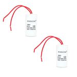 DollaTek 2Pcs AC 450V 8UF CBB60 2-Wire Lead Cylinder Motor Run Capacitor