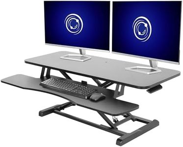 VIVO 42 inch Desk Converter, K Series, Height Adjustable Sit to Stand Riser, Dual Monitor and Laptop Workstation with Wide Keyboard Tray, Black, DESK-V042KB