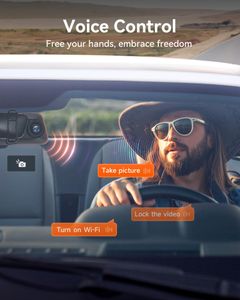 WOLFBOX G850 12" 4K Rear View Mirror Dash Cam – Front & Rear, WiFi, GPS, Night Vision, 64GB Card