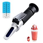 XRCLIF Juice Refractometer Hydrometer with ATC, Brix Reader Meter Refractometer, Brix 0-32% Measuring Sugar Content in Fruit, Saccharimeter Refractometer for Replacement Brix Hydrometer Set