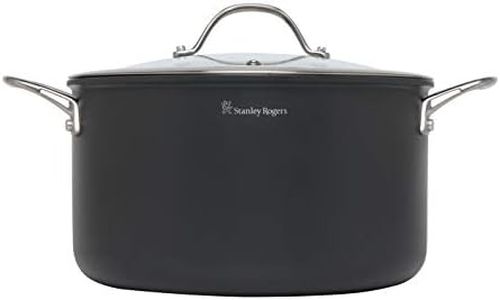 Stanley Rogers BI-PLY Professional Casserole Ø 24 cm, Induction Compatible cookware, Cooking Pot with Cool Touch Stainless Steel Handles, Glass lid and Heavy Gauge Body (Colour: Silver, Black)