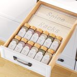 PanPanPal Spice Drawer Organizer, 2 Tier- 2 Pack Clear Acrylic Drawer Seasoning Organizer, Expandable From 11'' to 22'' Kitchen Spice Rack Organizers and Storage for Drawer (Jars not included)