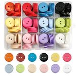 180Pcs Colourful Buttons, 20MM Round Resin Button Sewing Craft Buttons 12 Color Large Buttons with Storage Box for Sewing Knitting Crafting DIY Handmade (2 Holes)