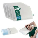 The White Willow Cooling Gel Memory Foam Set Of 4 Bed Orthopedic Pillows For Sleeping ,Neck Pain Relief For Side, Stomach and Back Sleeper With Removable Pillow Cover (24"L x 16"W x 5"H Inches)- Multi