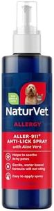 NaturVet Aller-911 Anti-Lick Paw Spray for Dogs & Cats – Includes Aloe Vera – Helps Sooth Itchy Paws, Offers Dog & Cat Allergy Support – Helps Discourage Pet Licking – 8 Oz. Spray