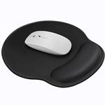 Soqool Ergonomic Mouse Pad with Comfortable and Cooling Gel Wrist Rest Support and Lycra Cloth, Non-Slip PU Base for Easy Typing Pain Relief, Durable and Washable for Easy Cleaning