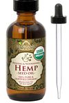 US Organic Hemp Seed Oil, USDA Certified Organic,100% Pure & Natural, Cold Pressed Virgin, Unrefined, Amber Glass Bottle with Glass Eye Dropper for Easy Application (2 oz (56 ml))