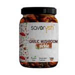 Savorysh Garlic Mushroom Pickle – Homemade Zesty Blend of Mushrooms & Garlic | Sun-Dried, No Artificial Preservatives & Colors | 500 GMS