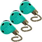 Topbuti 3 Pack Ceiling Fan Switch 3 Speed 4 Wire Zing Ear ZE-268S6 Fan Pull Chain Switch Replacement Speed Control Switch for Ceiling Fan Light, Wall Lamps, Cabinet Light (Bronze)