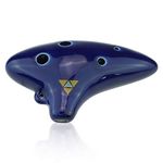 "Ocarinawind" 6 Hole Zelda Ocarina From Zelda Ocarina of Time,with Zelda Triforce Velvet Pouch,well Designed,easy to Play