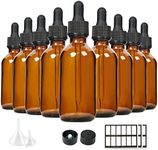 Eternal Moment 2 oz Eye Dropper Bottle(24 Pack), 60ml Amber Glass Bottles with Glass Eye Dropper for Essential Oils, Chemistry Lab Chemicals, Colognes & Perfumes