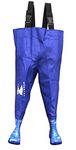 Gordano" Kids Fishing Chest Waders, Fishing Boots Splash Size 32-33 Blue