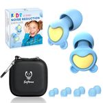 Kids Ear Plugs (5-12 yrs) - 26dB Noise Reduction Earplugs for Airplane, Focus, Travel, Concerts, Socializing Sports, Noise Sensitivity, Fit Adults with Small Ear Canals, 8 Ear Tips in XS/S/M/L, BY