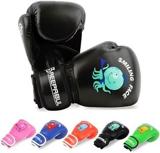 SAEEPABUL Boxing Gloves for Kids, Matte Black, 6oz