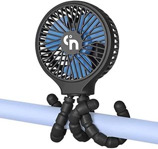 WiHoo Mini Handheld Stroller Fan,Personal Portable Car Seat Baby Fan with Flexible Tripod Fix on Stroller,USB or Battery Operated Desk Fan Adjustable 3 Speeds for Travel Treadmill Golf Cart