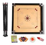 REDANT Carrom Board with Coin,Striker and Powder (32 Inch with Stand ZA-1)