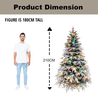 7ft Pre-Lit Lapland Fir Christmas Tree – Warm White LED Lights