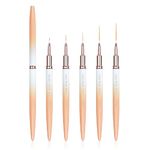 Nail Art Brushes Set, YIHUALE Nail Art Design Pen Painting Tools Nail Liner Brush for Home DIY Manicure and Professional Nail Salon (Orange and white)