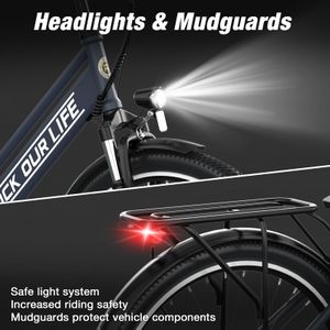 RCB 26" Electric City Bike – 250W Motor, 7-Speed, 35-50km Range, Black