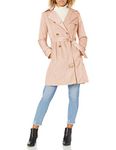 Cole Haan Women's Classic Belted Trench Coat, Nude, Large