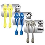 LOCK LACES USA (Elastic No Tie Shoelaces - Pack of 3) - Lock Them Once and Break Free from Tying Them All Day! (Yellow/Royal Blue/Gray)