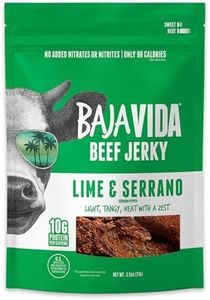 BAJA BEEF Vida Lime & Serrano Pepper Beef Jerky - Sweet and Spicy Beef Jerky Snack Packs, Healthy, Gluten-Free, All-Natural, No MSG, Made in the USA - 2.5 Oz Bags (Pack of 4)