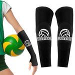 Volleyball Arm Sleeves Pads Youth - Kids Volleyball Arm Sleeves Protectors Passing Forearm Sleeves with Protection Pad and Thumbhole for Teen Girls Women Men Protect Arms Sting 1 Pair