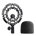 YOUSHARES Shock Mount for Blue Yeti Microphone and Yeti Pro Microphone with Blue Yeti Mic Cover Foam, Alloy Micropone Shock Mount with Blue Yeti Pop Filter Reduces Vibration Noise