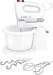 Bosch Hand Mixer with Rotating Bowl and wtih a Power of 375 W MFQ2600W, White