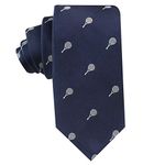 AUSCUFFLINKS Tennis Player | Racket Wimbledon US Open Fan Neckties | Present for Men | Work Ties for Him | Birthday for Guys (Tennis), Tennis, Skinny