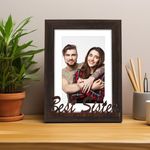 Amazon Brand - Solimo Table Photo Frame | Photo Frame for Sister | Plexi Glass | Frame for Home and Office Decoration | 6x8 Inches (Brown)