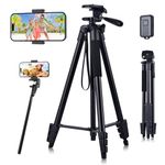 Phone Tripod - Linkcool 160cm 63" Adjustable iPhone Tripod for Smartphone Samsung iPhone Camera Stand, Lightweight Portable Tripod for iPhone with Remote Shutter Control