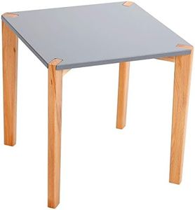 BIRDROCK HOME End Table with Grey Top and Wooden Legs – Modern Minimalist Furniture - Natural Wood Legs – Lightweight Night Stand – Square Side Unique Decorative End Accent – Living Room Bedroom